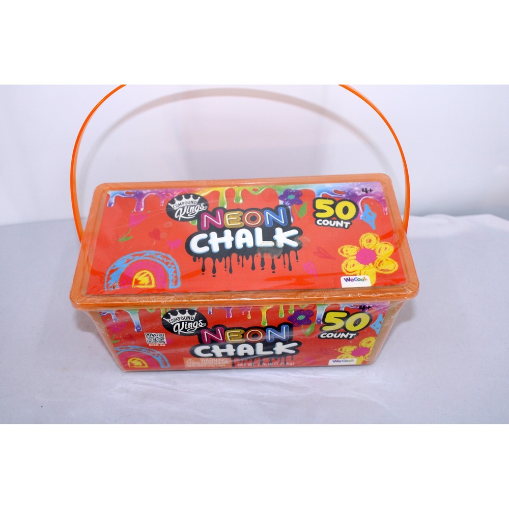 Compound Kings Neon Chalk 50 Count Sidewalk Art Set in Storage Tub - Picture 1 of 4
